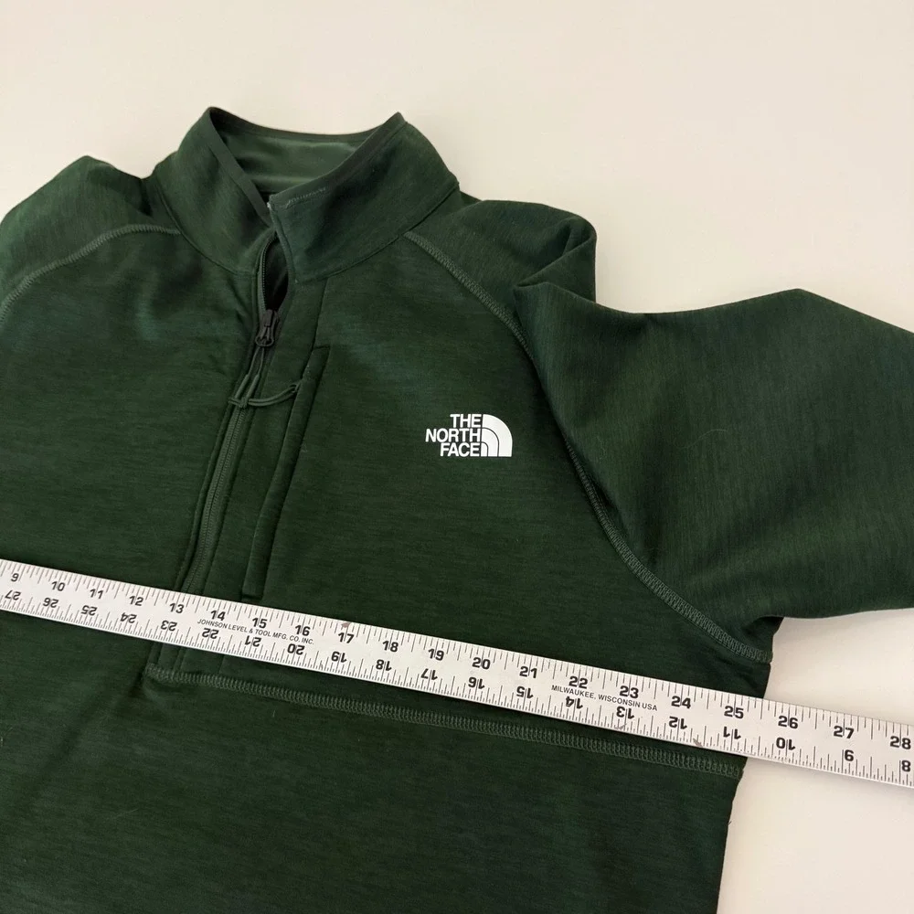 The North Face Mens XL Green Heathered Quarter Zip Fleece Pullover NF0A5G9W